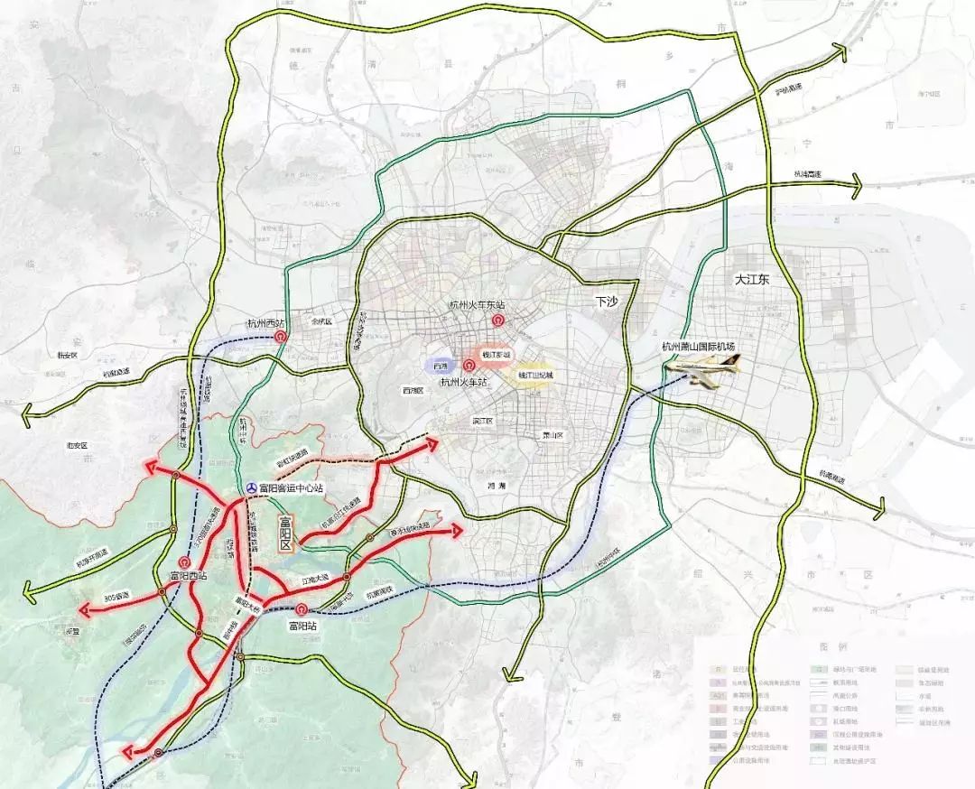 杭温高铁(湖杭高铁),杭州绕城高速公路西复线富阳段,杭州中环,320国道