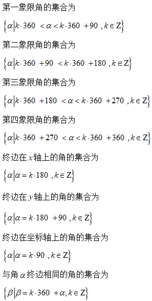 【高中数学】必修四:三角函数知识点