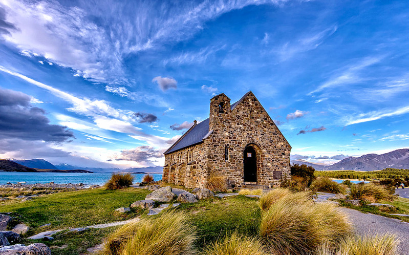 新西兰旅游名片和标志性的建筑物――牧羊人教堂