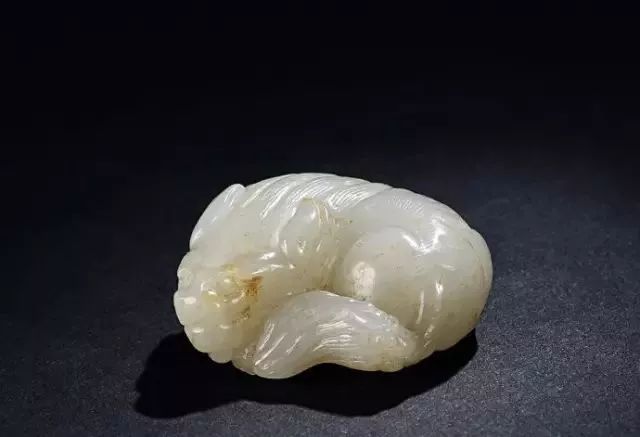 宋 白玉狻猊 4cm