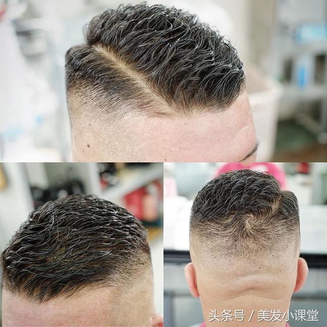 卷发直发都能剪的流行发型,三面光复古型男发型