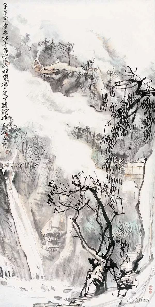 作品欣赏:陈玉圃,1946年生于山东省,少年时为山水画家黑伯龙和陈维信