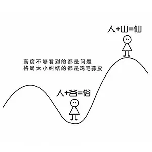 特此分享 高度不够看到的都是问题, 格局太小纠结的就是鸡毛蒜皮!