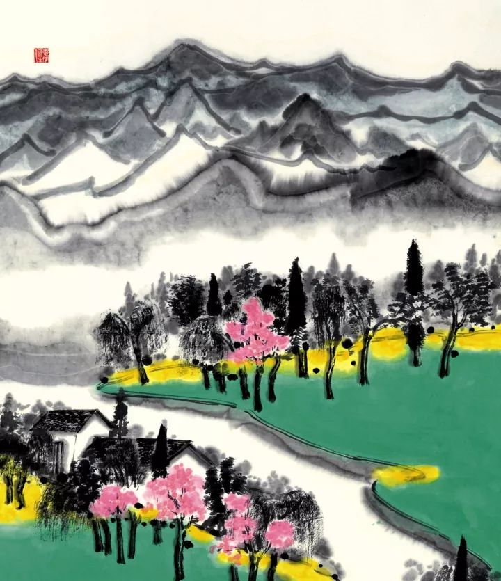 马良书田园风景作品欣赏_山水画