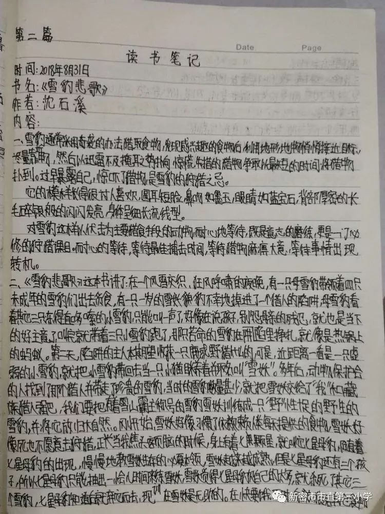 这些读书笔记,不仅书写认真,整洁漂亮,而且内容丰富,有自己的独特阅读