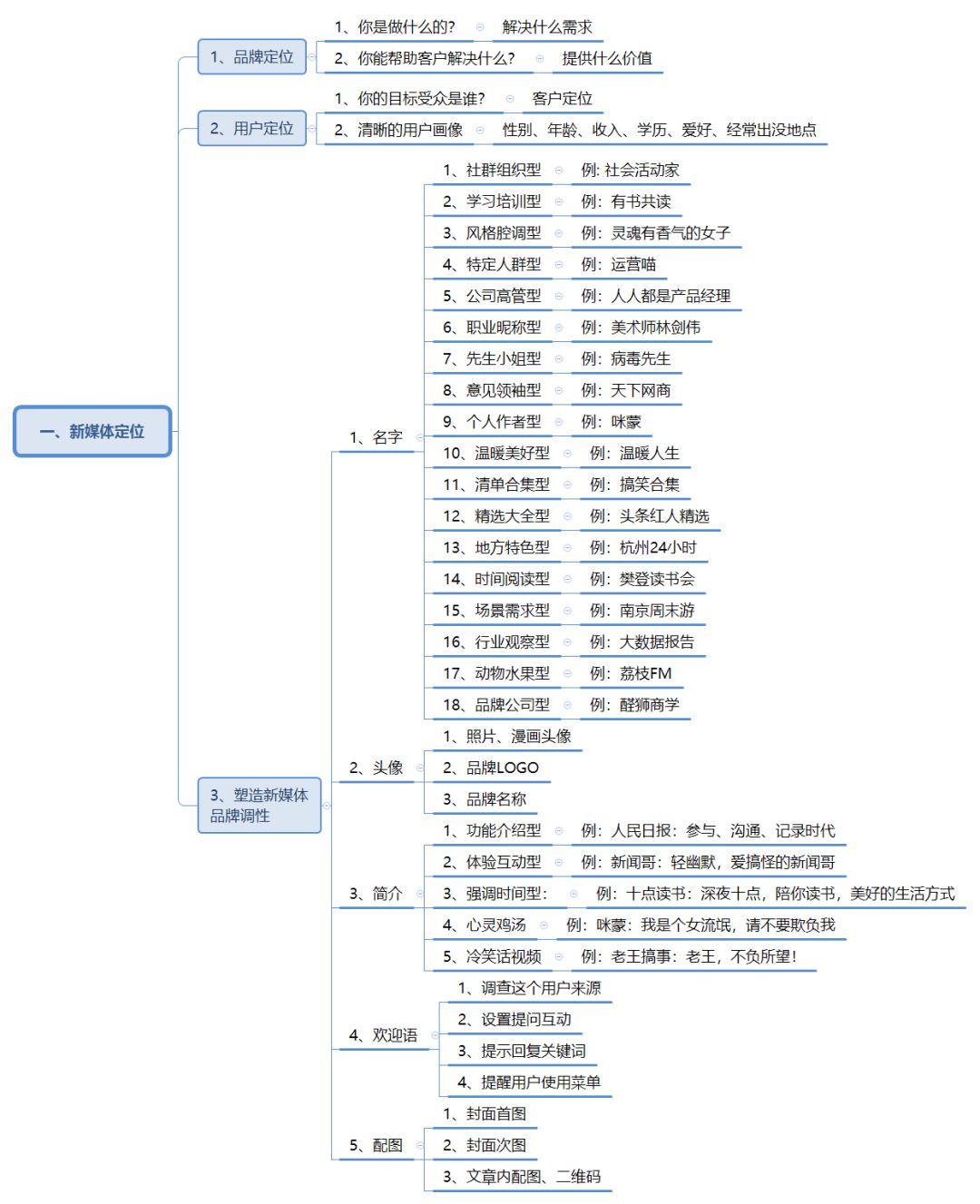 新媒体运营品牌定位用户需求及运营策略思维导图精华版