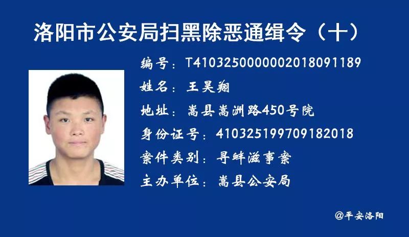 洛阳市公安局扫黑除恶通缉令(附:最新落网犯罪嫌疑人名单)