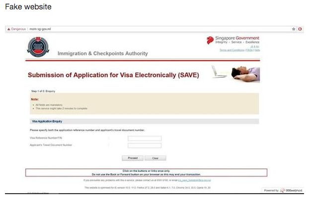 本地出现假冒ICA签证申请网站!这次居然还很逼