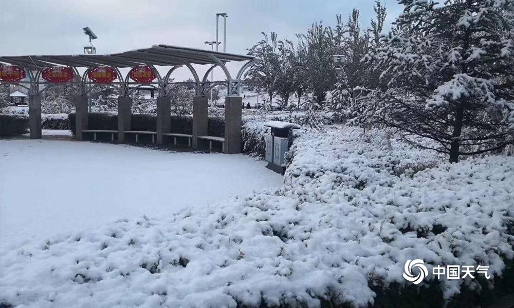 下雪啦河北张家口康保现下半年来首场雪