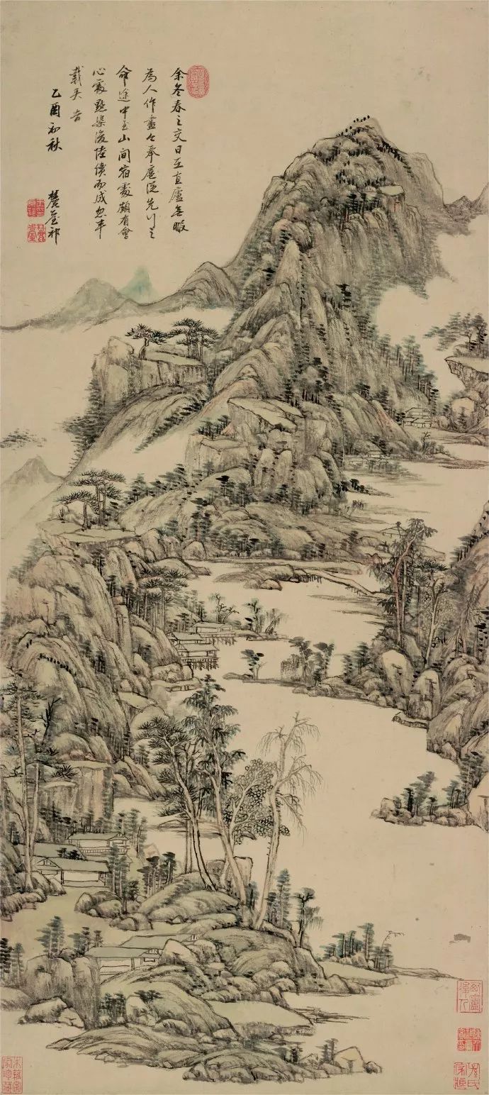 这两件作品虽然王原祁都自谓仿吴镇笔意,然而从画面本身来看,其高低