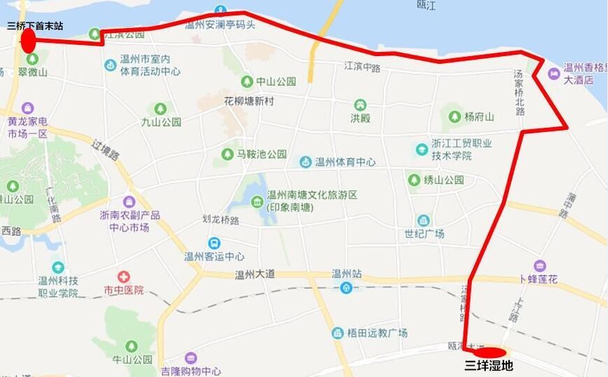 为了逐步完善市区公共交通线网布局,满足群众前往三垟湿地公园,瓯江