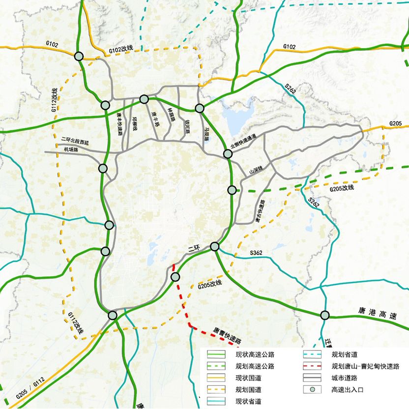 唐山主城区快速路系统规划图公布,正在征求意见