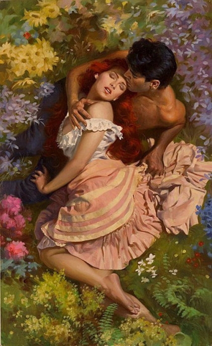 法国画家max ginsburg油画里的浪漫而又炙热的爱情
