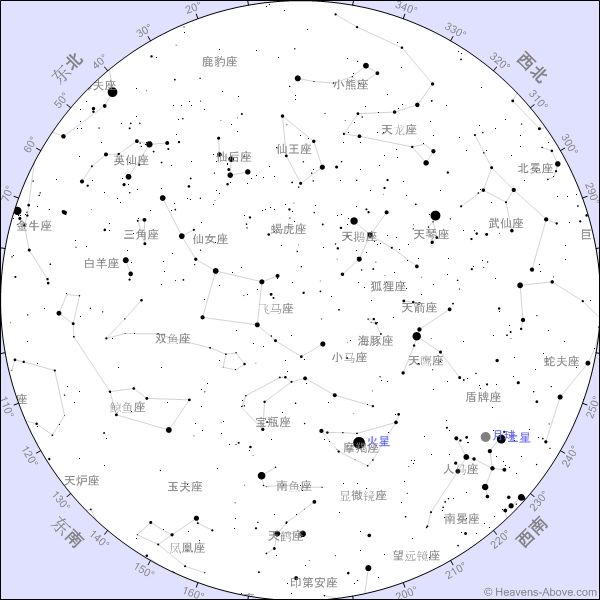 旅游资讯  北京时间10月15日21:00 东莞本地星图,生成自heavens-above