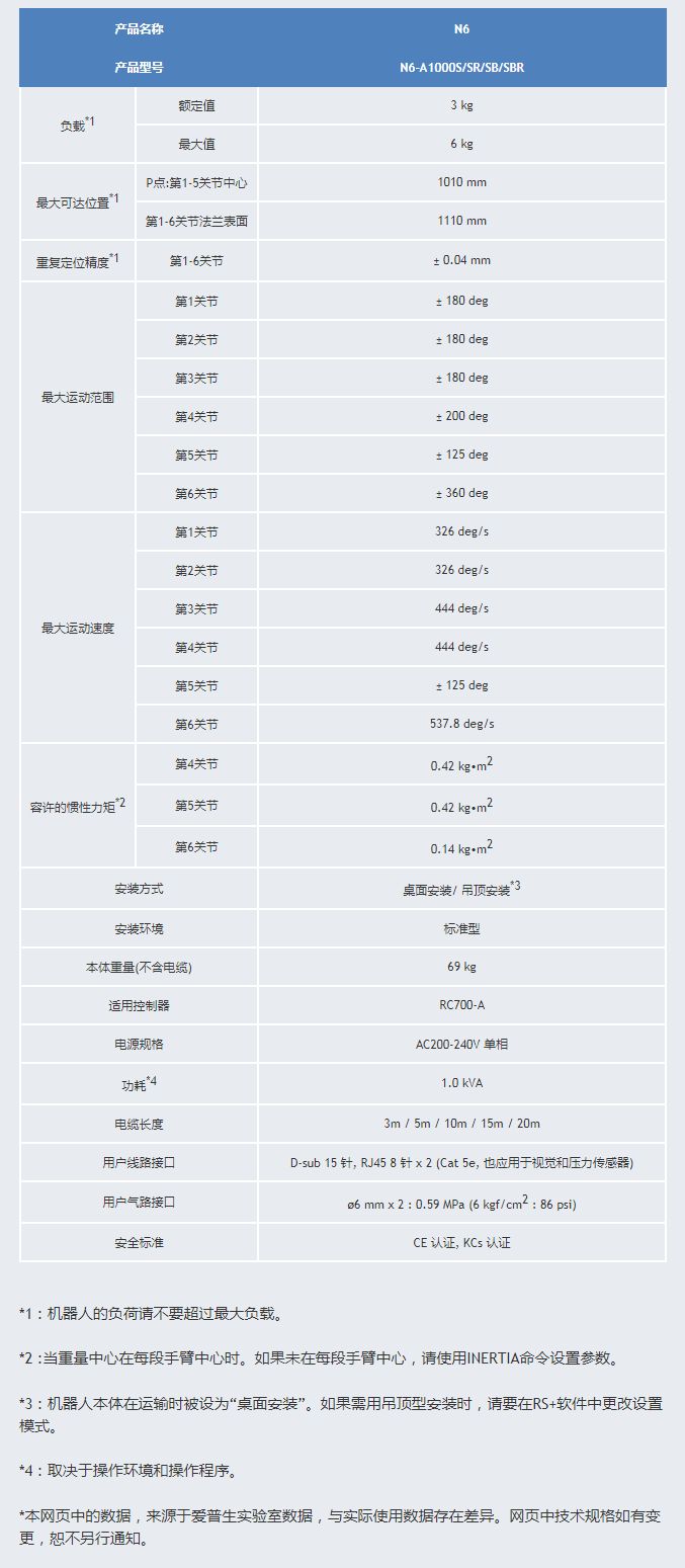 日本epson爱普生n6新型折叠手臂6轴机器人