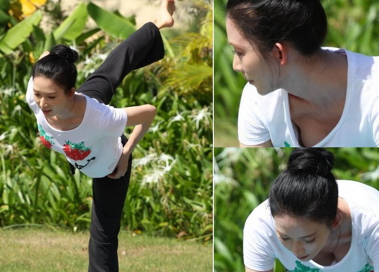 最美女神林志玲,42岁草地大玩瑜伽,网友:动作有点太标准了!