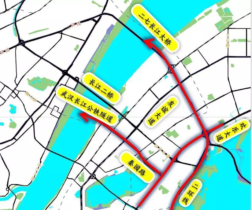 新荣客运站,堤角前往长江二桥方向车辆,建议绕行二七长江大桥