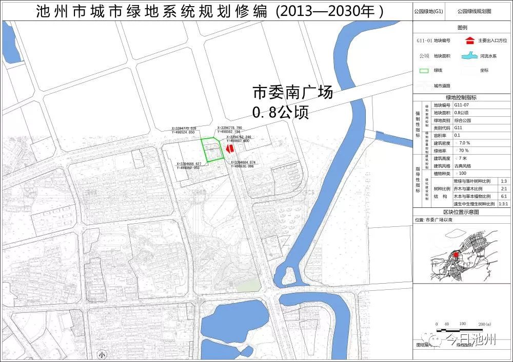 池州市中心城区绿地绿线系统规划图公布,你家附近有吗