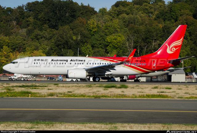 昆明航空公司租赁引进一架全新波音737800型客机