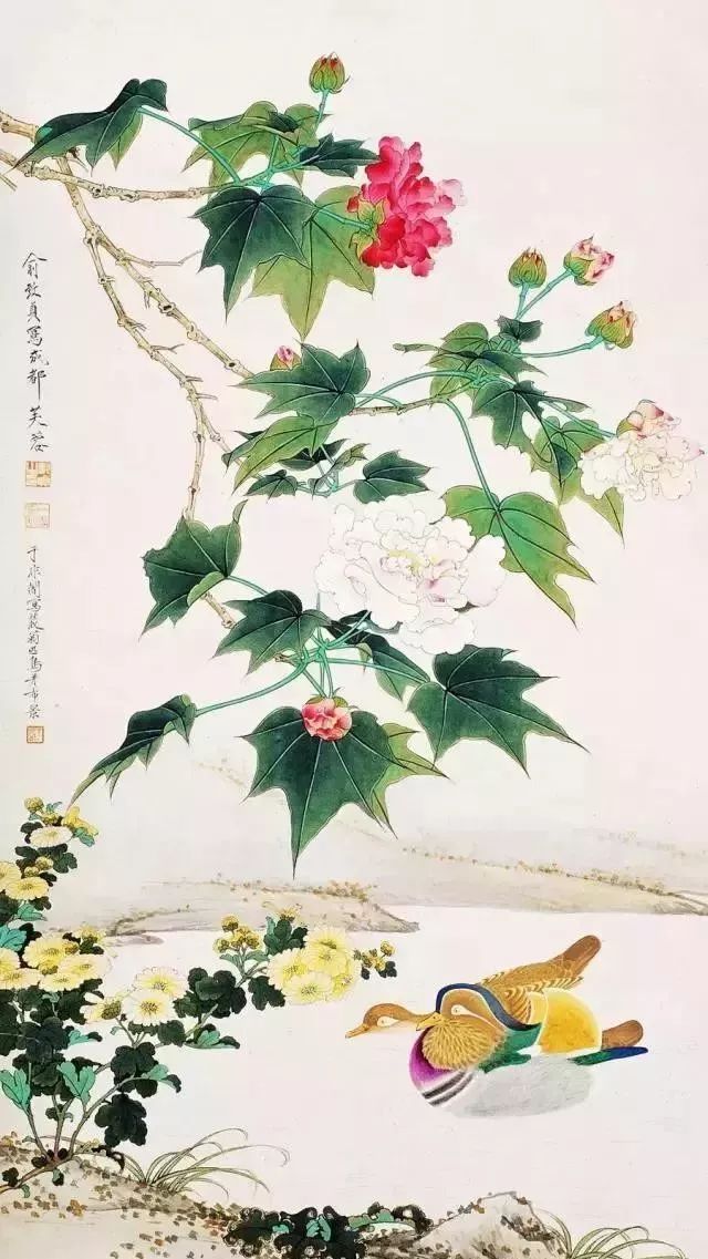 于非闇工笔花鸟画