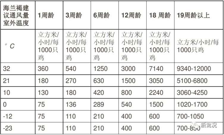 海兰褐蛋鸡通风量