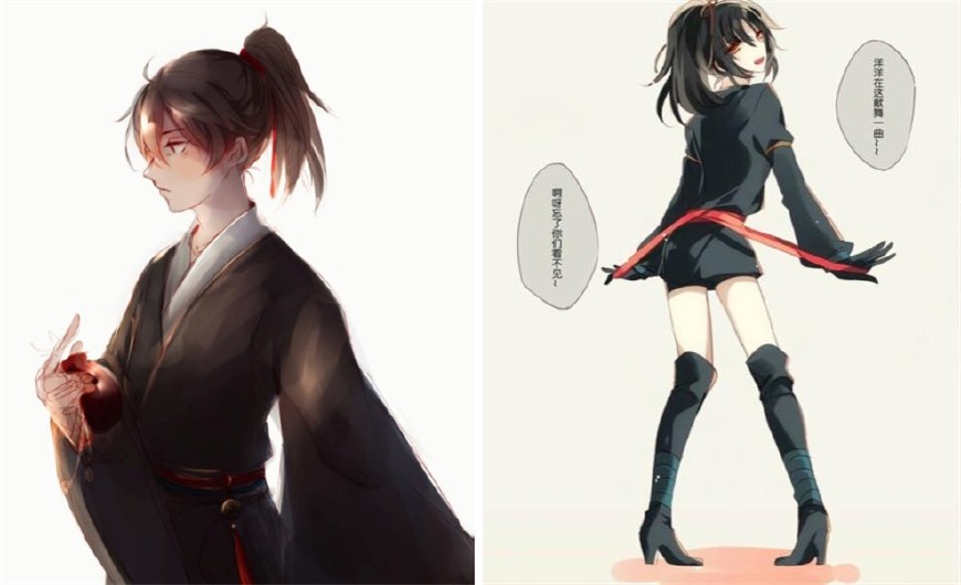 魔道祖师中的女装大佬薛洋化身小妖精江澄一身基佬紫