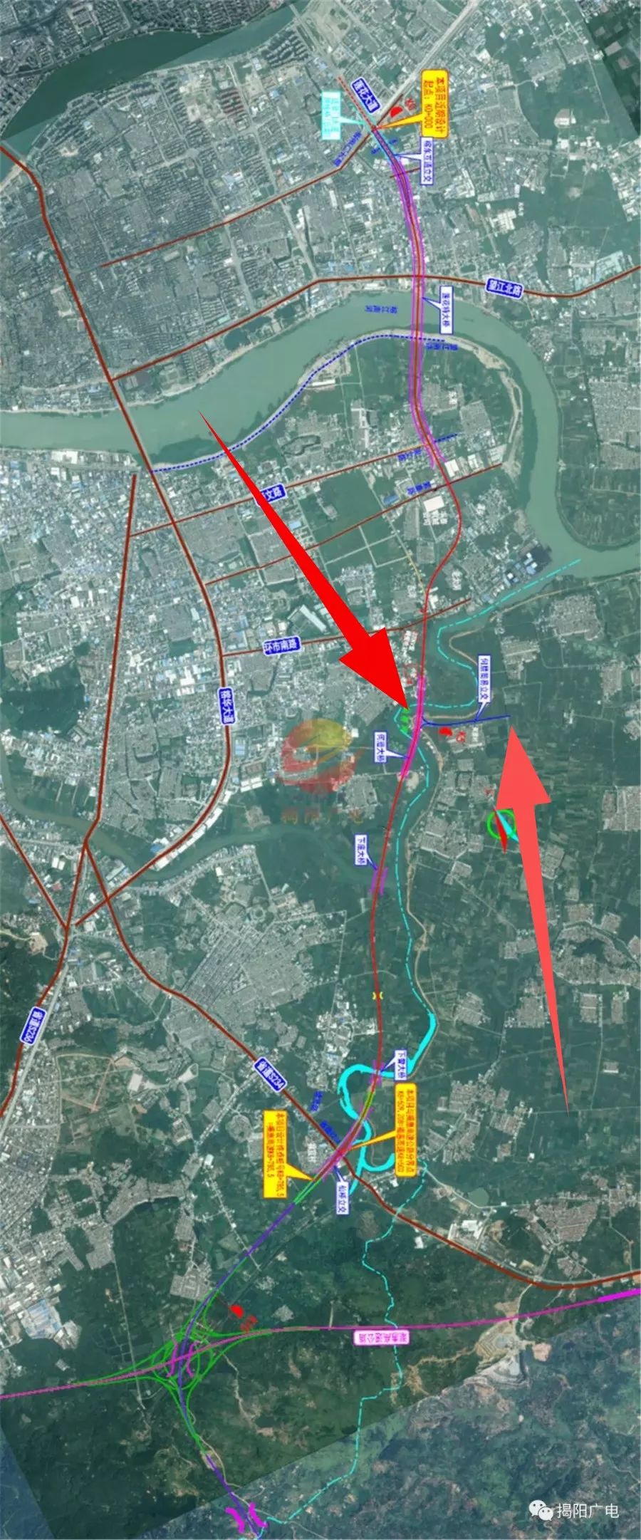 揭惠高速市区连接线在潮阳设立交以后再也不用堵在坛嘴桥