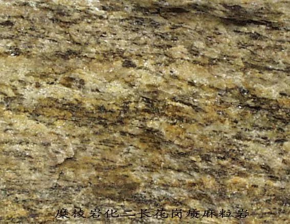 照片名称:糜棱岩化二长花岗质麻粒岩照片名称:糜棱岩化大理岩照片