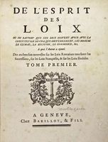 孟德斯鸠《论法的精神》(de l"esprit des lois)1748年版书影.