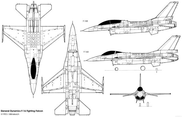 f-16战斗机线条图,喜欢动手的可以试试