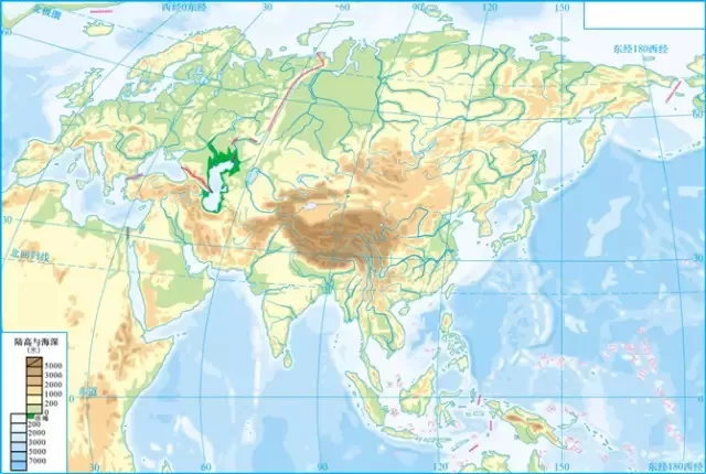 世界区域地理彩色底图(收藏版),超级棒的地理彩色地图,快来看看,学习