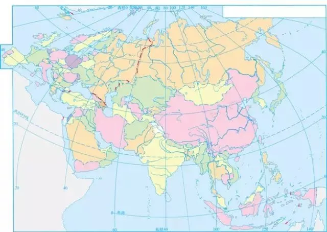 世界区域地理彩色底图(收藏版,超级棒的地理彩色地图,快来看看,学习