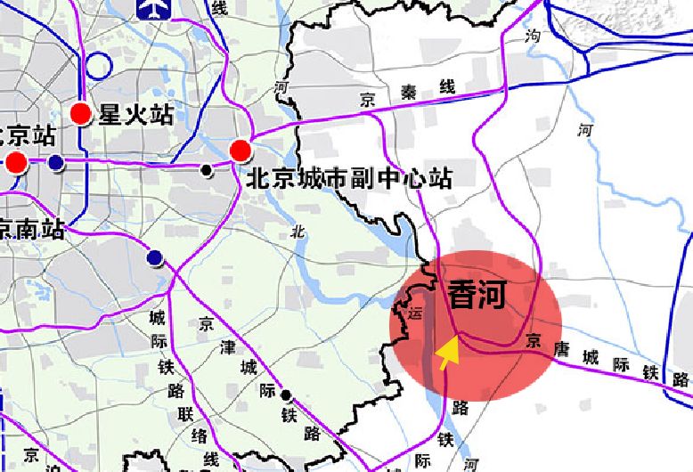 京唐城际铁路香河站保不齐就在这里不信你看看