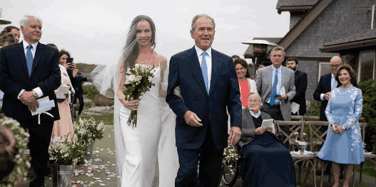 小布什36岁女儿低调出嫁 20多名亲人出席婚礼