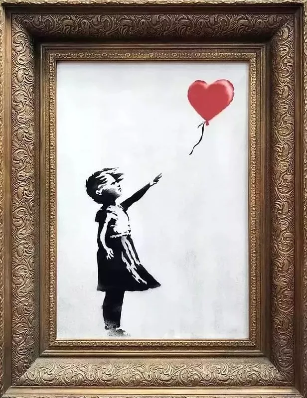 的作者是 班克斯(banksy),是一个英国上世纪八九十年代涂鸦大师