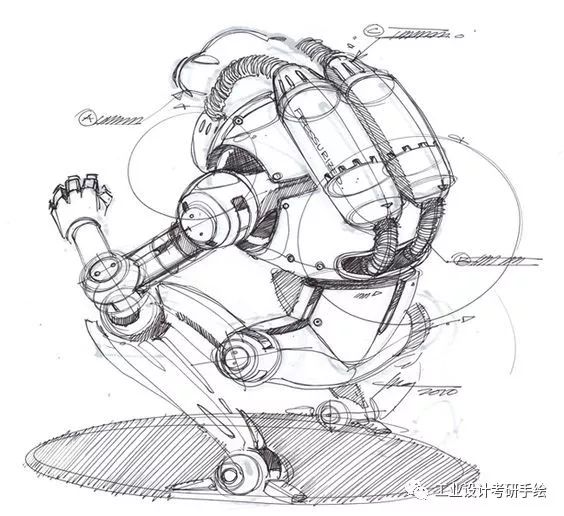 「考研打卡第五十八天」机器人手绘表达走呀走-酷酷的-可爱的