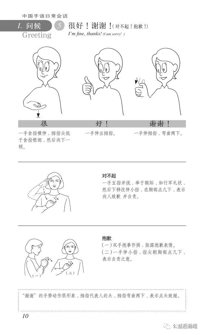 中国手语日常会话——问候-很好!谢谢!