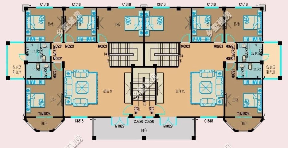 视觉盛宴,2612米豪华双拼别墅,农村的城堡级建筑