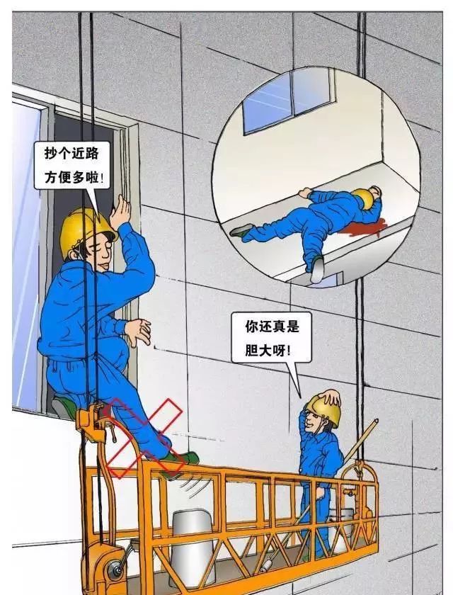 工地施工经常出现坠楼,钢筋穿体等意外事故,这组漫画是从近年来实际