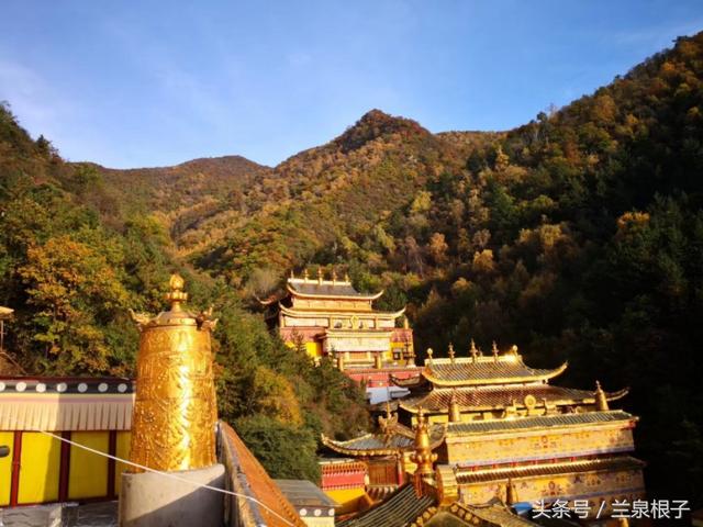 金秋十月的兰州石佛沟灵岩禅寺 层林尽染令人迷醉