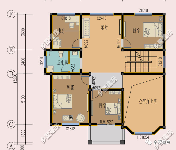 入户玄关设计,左边是卧室,右边就是会客厅,厨房和餐厅在后面,洁污分区