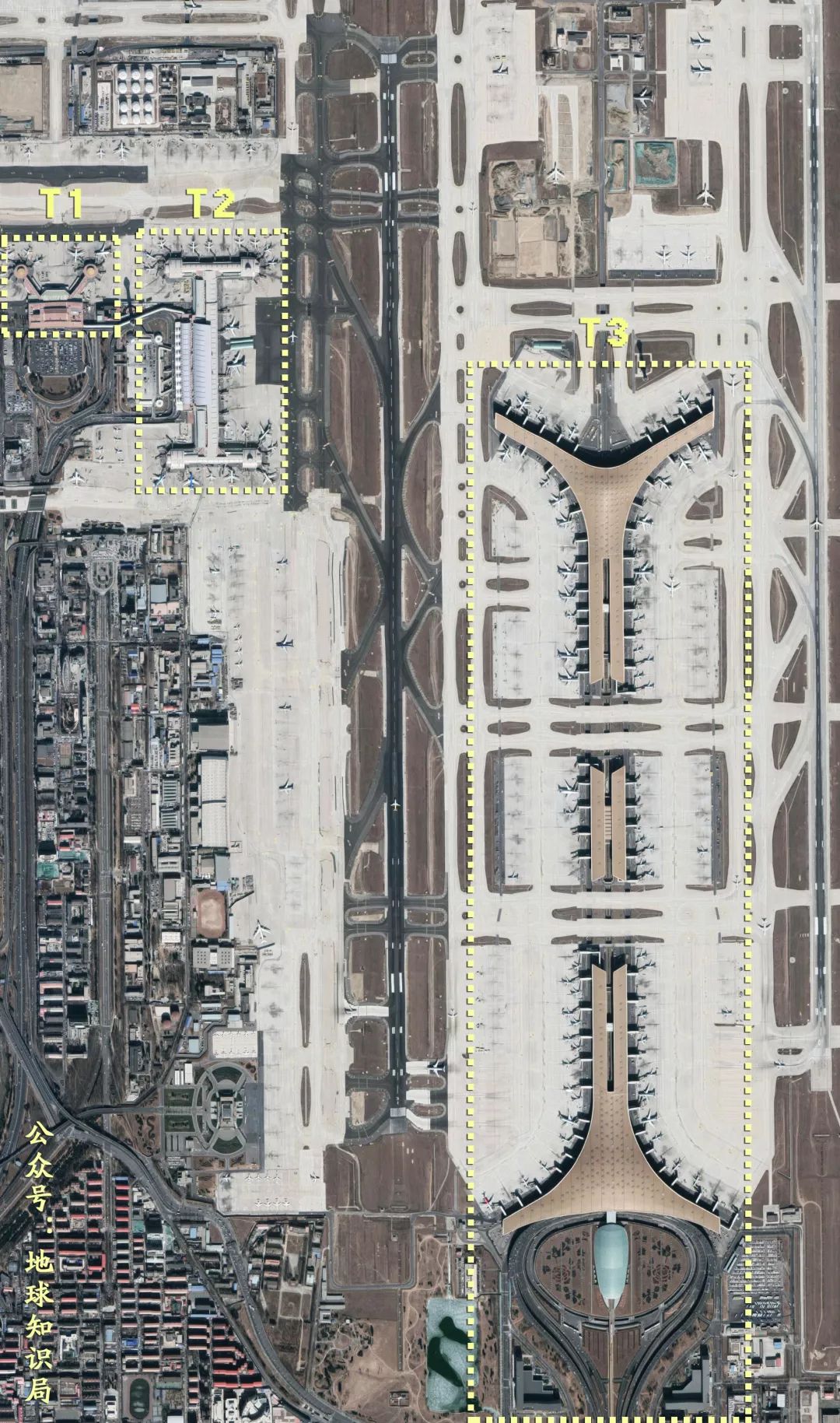 有数量多等级高的跑道外一座大的机场/可见上海浦东国际机场规模之大