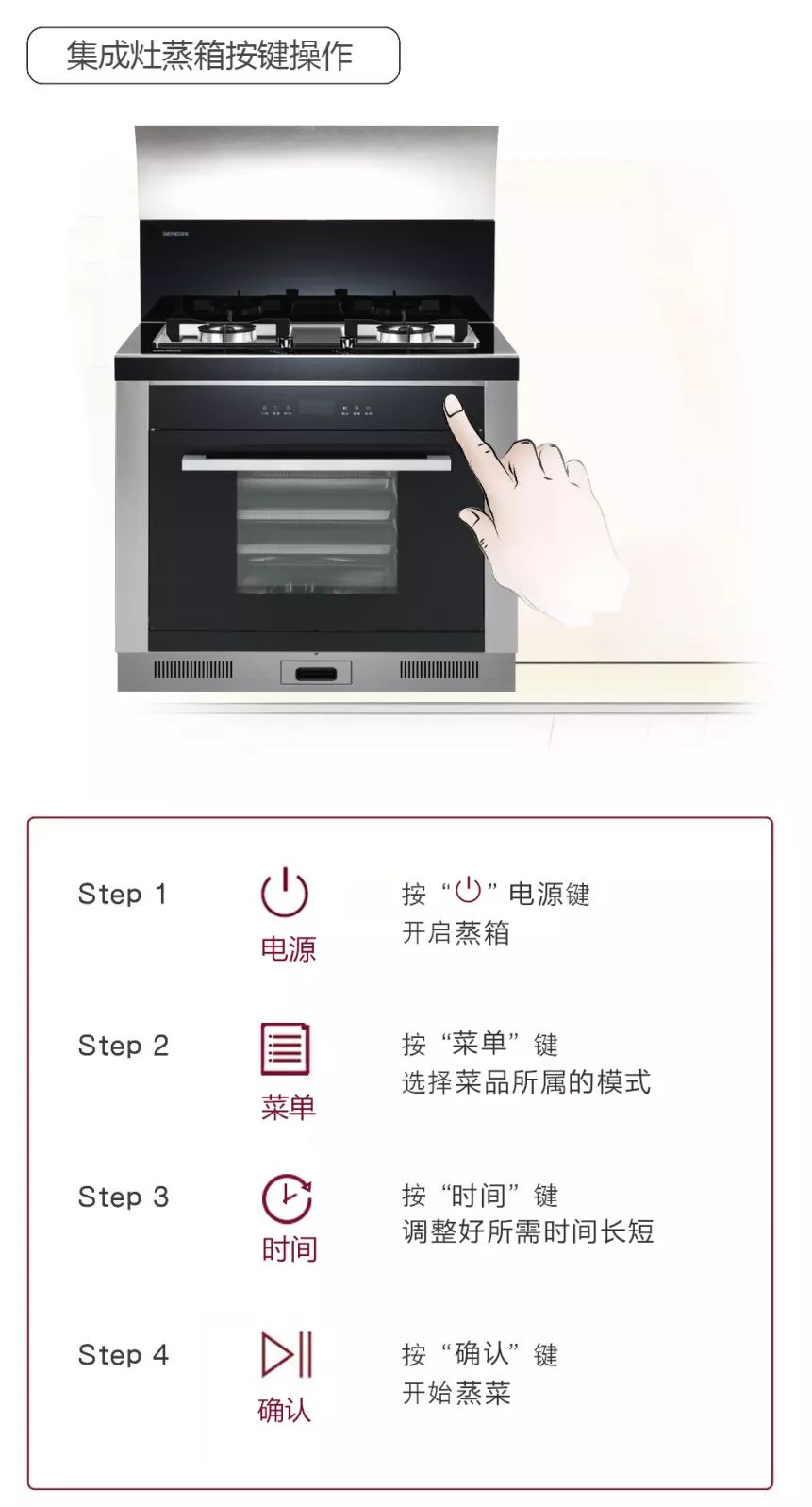 一分钟学会森歌集成灶蒸箱款使用技巧!