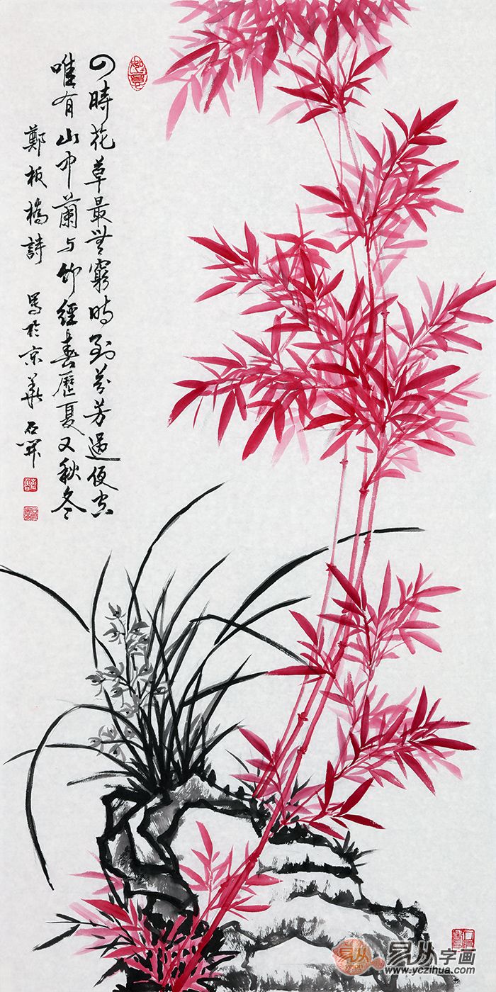 高品位玄关挂画—高风亮节竹子图 历来我们就喜爱竹子中空有节,竹枝