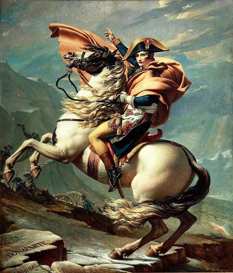 这幅著名的 《拿破仑翻越阿尔卑斯山》