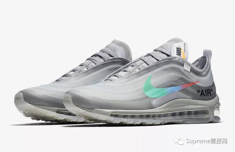 off-white x 耐克联名"air max 97 薄荷子弹"配色,中国明日发售!