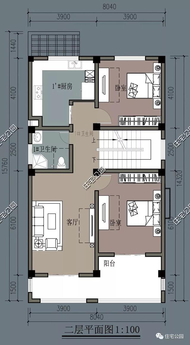 户型一:8x16米三层小洋楼今天我们新型房屋就为大家精选了6套一层设计