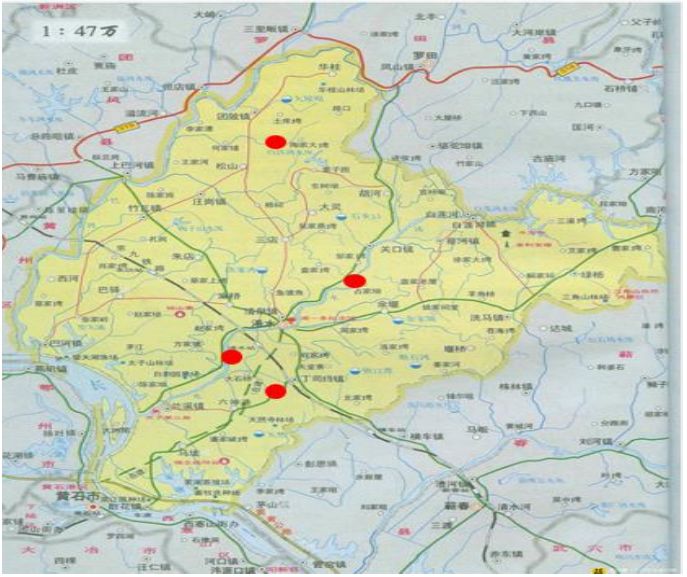 地图:湖北省黄冈市浠水县图片