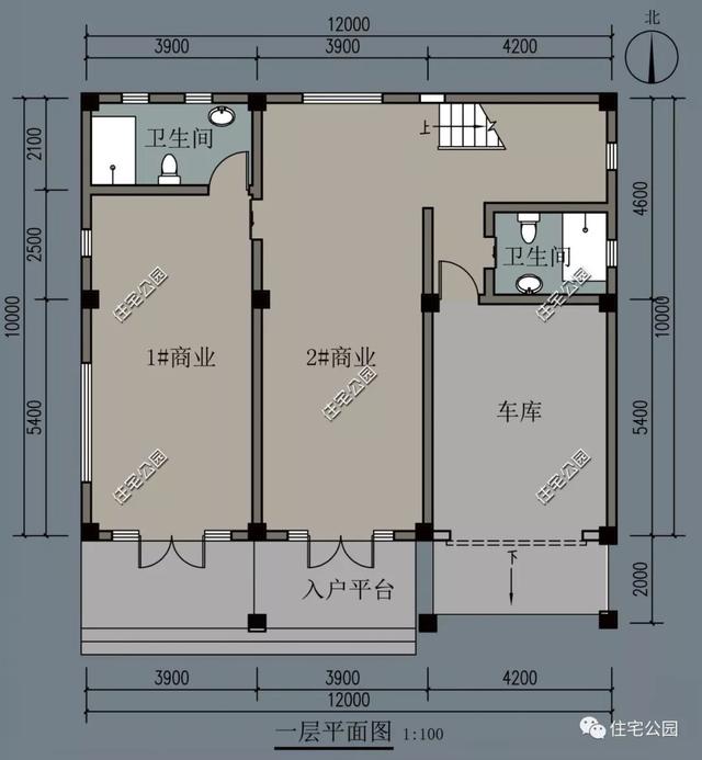 农村临街建房有商铺才实用6套带门面别墅户型设计大爱第3套