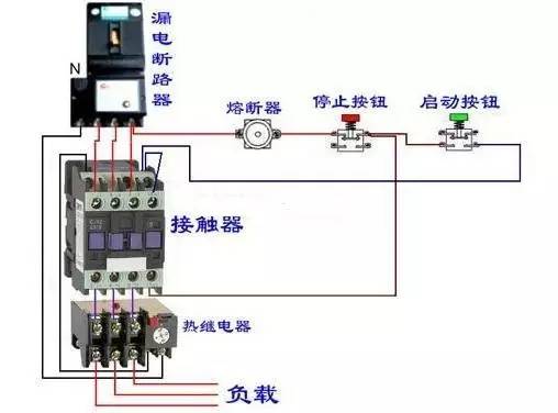 380伏四个开关带漏电空开接线图